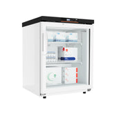 Commercial 4.5 cu. ft. Countertop Medical Pharmacy Refrigerator with Emergency Backup Battery for Alarms in White, UL Listed (KM-PHR-45C)